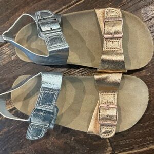 Carter's Silver and Gold Sandals with Adjustable Straps